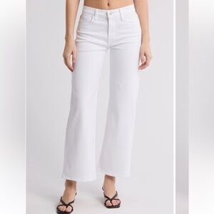 Hudson Rosalie White Wide Leg Jeans